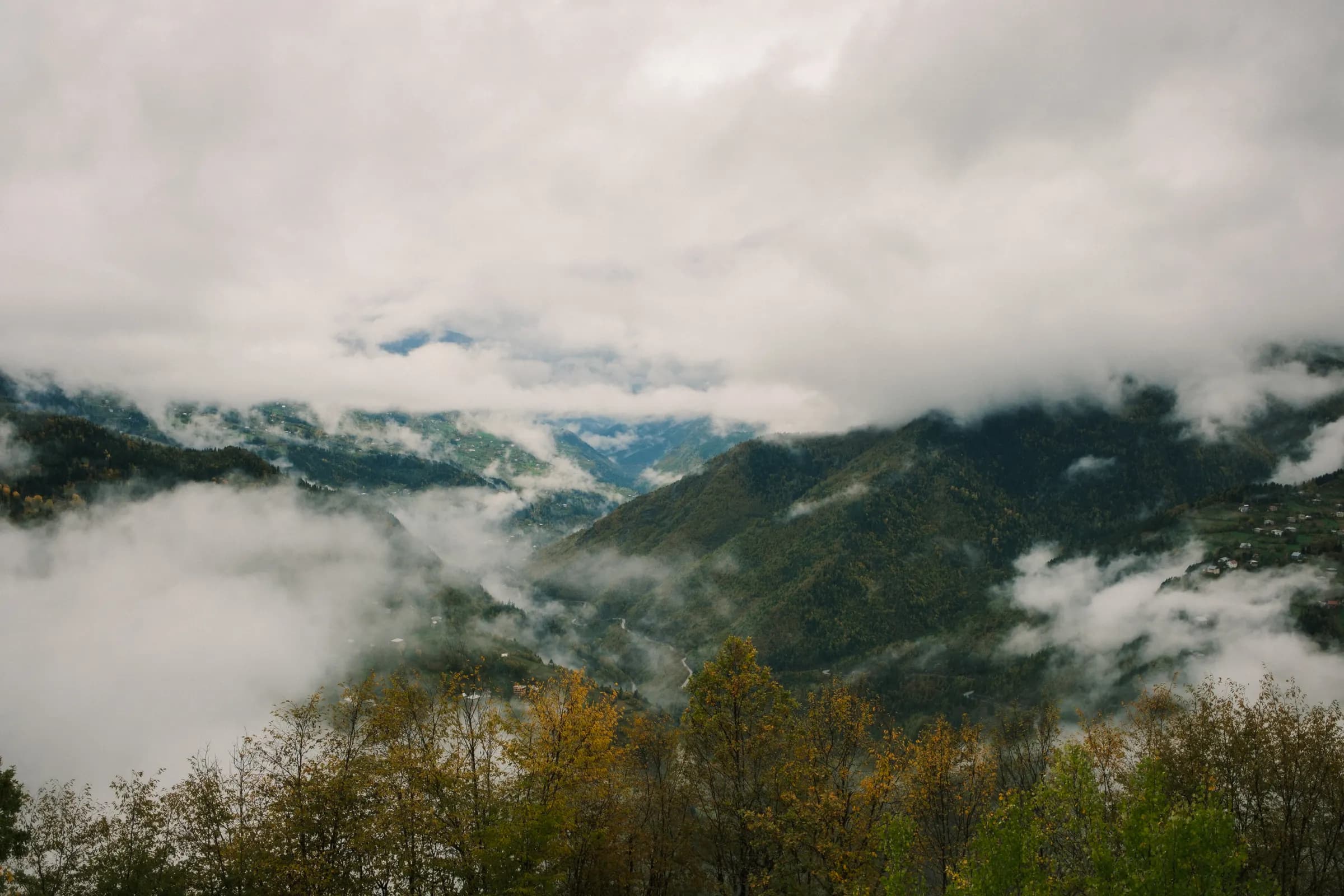 Autumn mountains around Glamping Tago